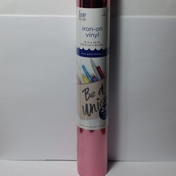 Iron On Vinyl Rose Gold Metallic Pink - Picture 1 of 7